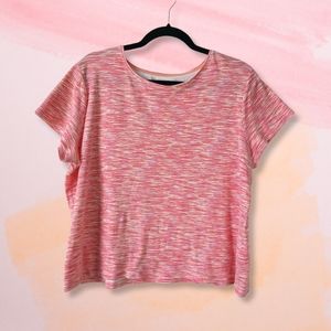 Croft & Barrow Pink Crewneck Short Sleeve Top